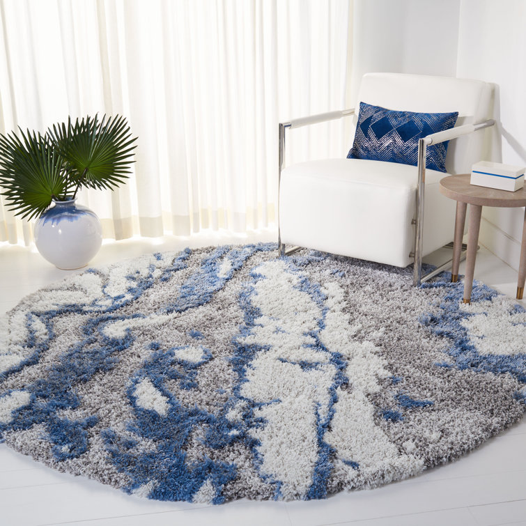 Rosecliff Heights Tristan Performance Gray/Blue Rug & Reviews Wayfair